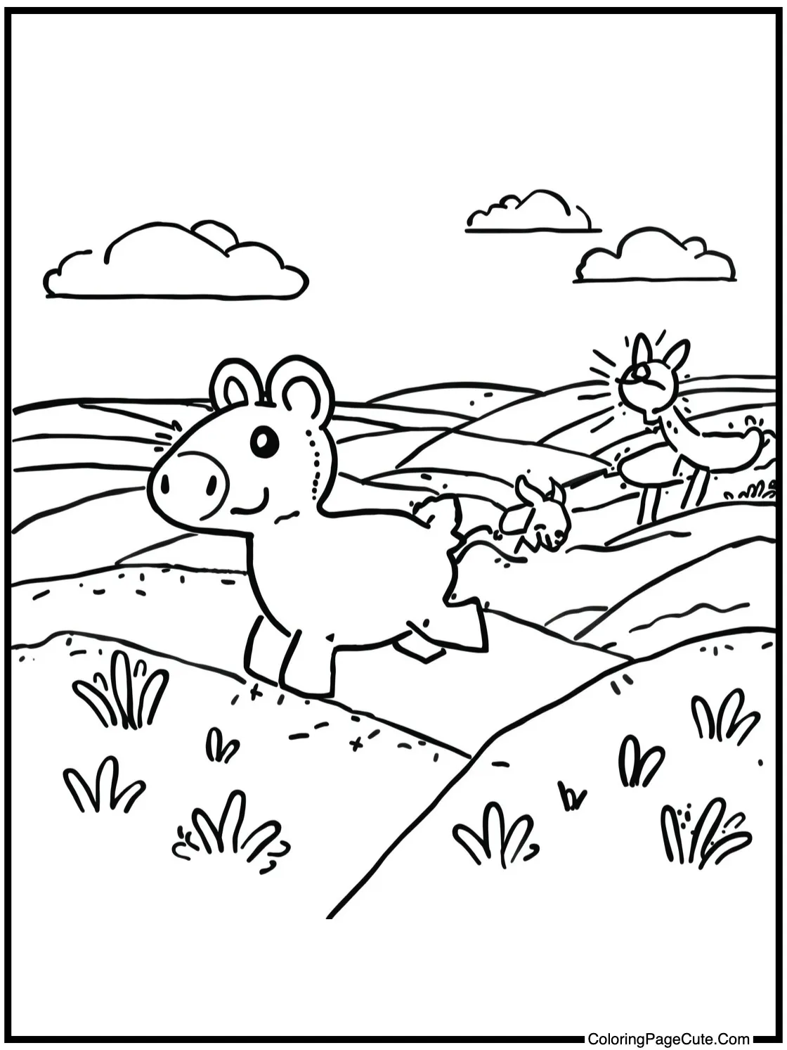 running through fields