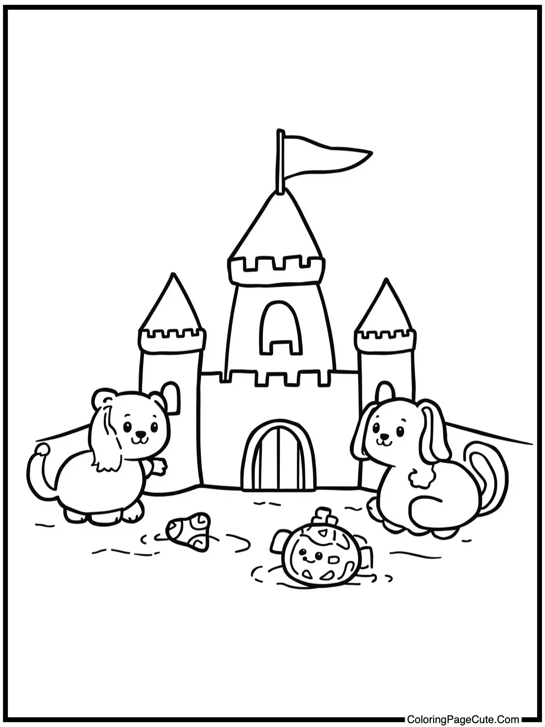 making a sand castle