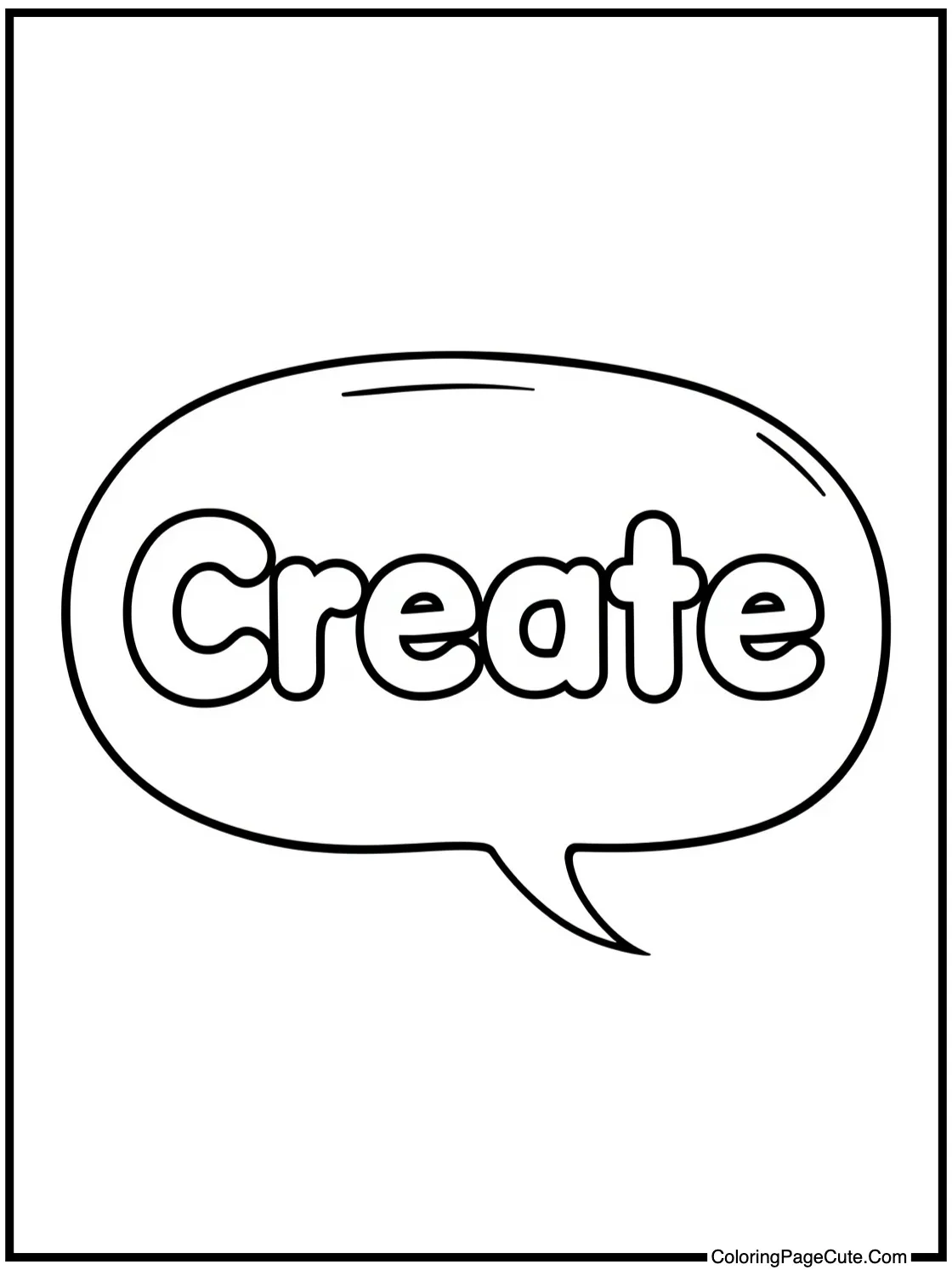 "Create" Text (Bubble Letters)