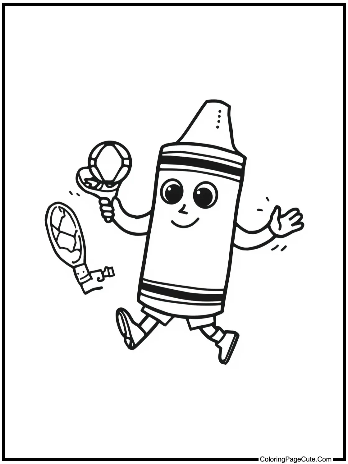 Crayon Characters playing Sports