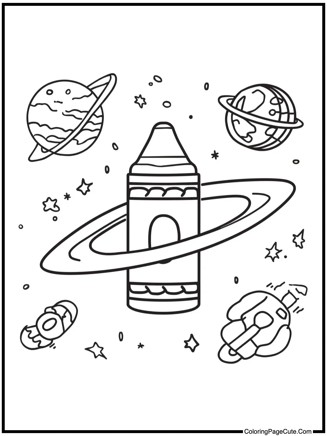 Crayon Characters in Space