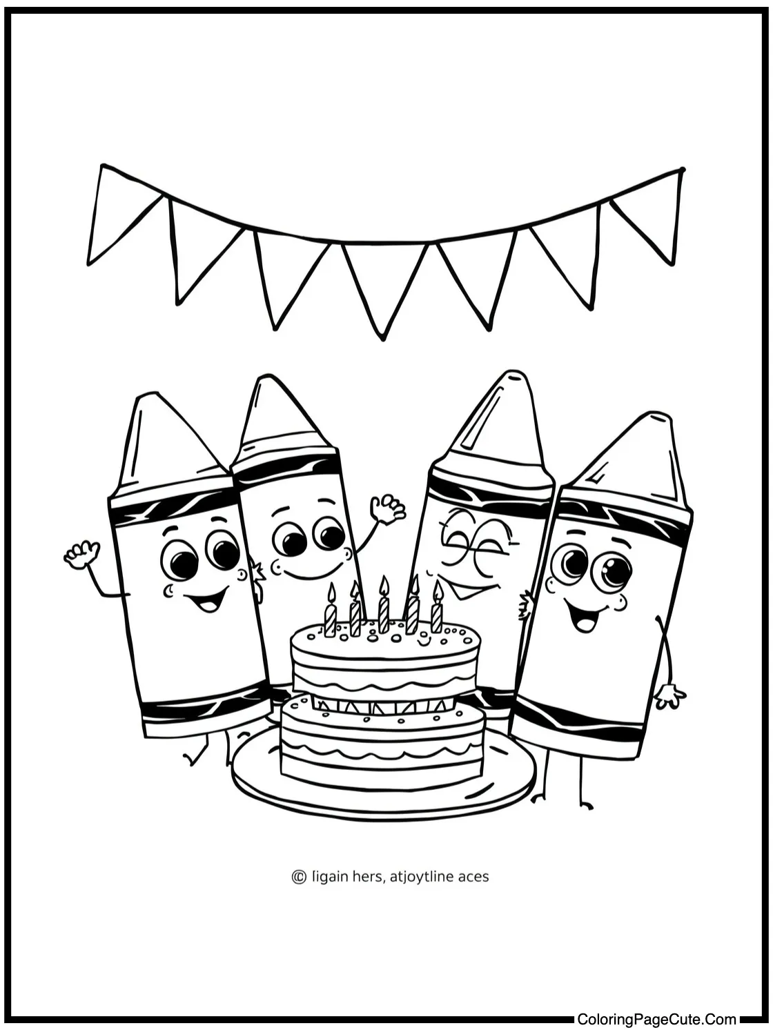 Crayon Characters having a Party