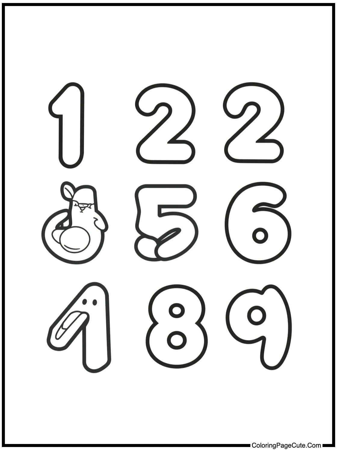A Page of Numbers (Crayola Font)