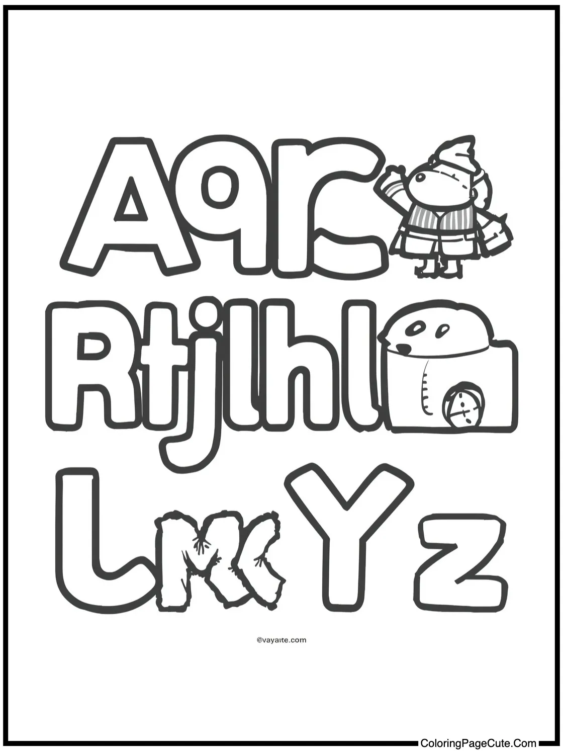 A Page of Letters (Crayola Font)