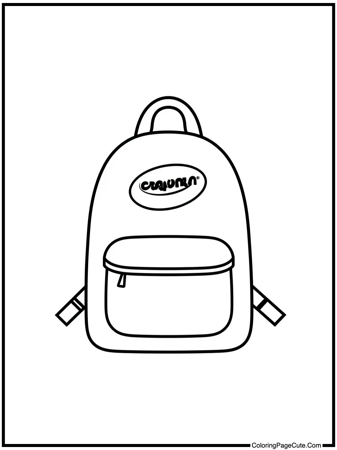 A School Backpack with Crayons