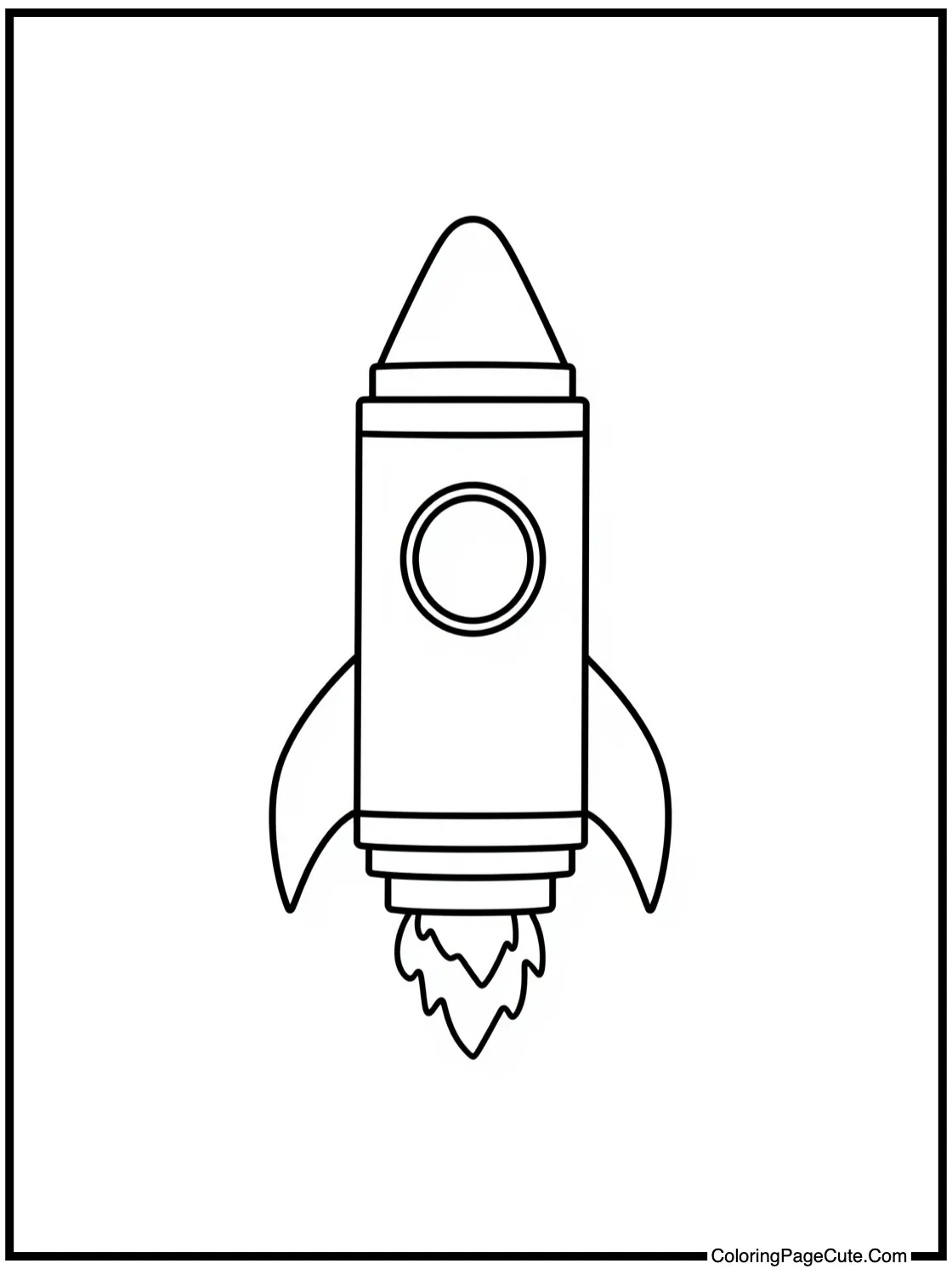 Crayon Character in a Rocket