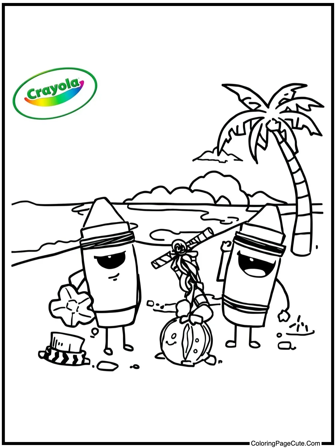 Crayon Characters at the Beach
