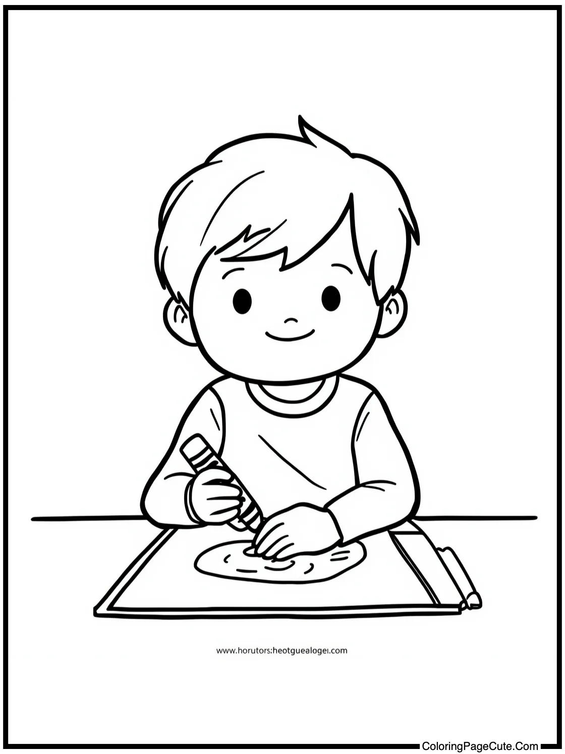 A Child Drawing with Crayola