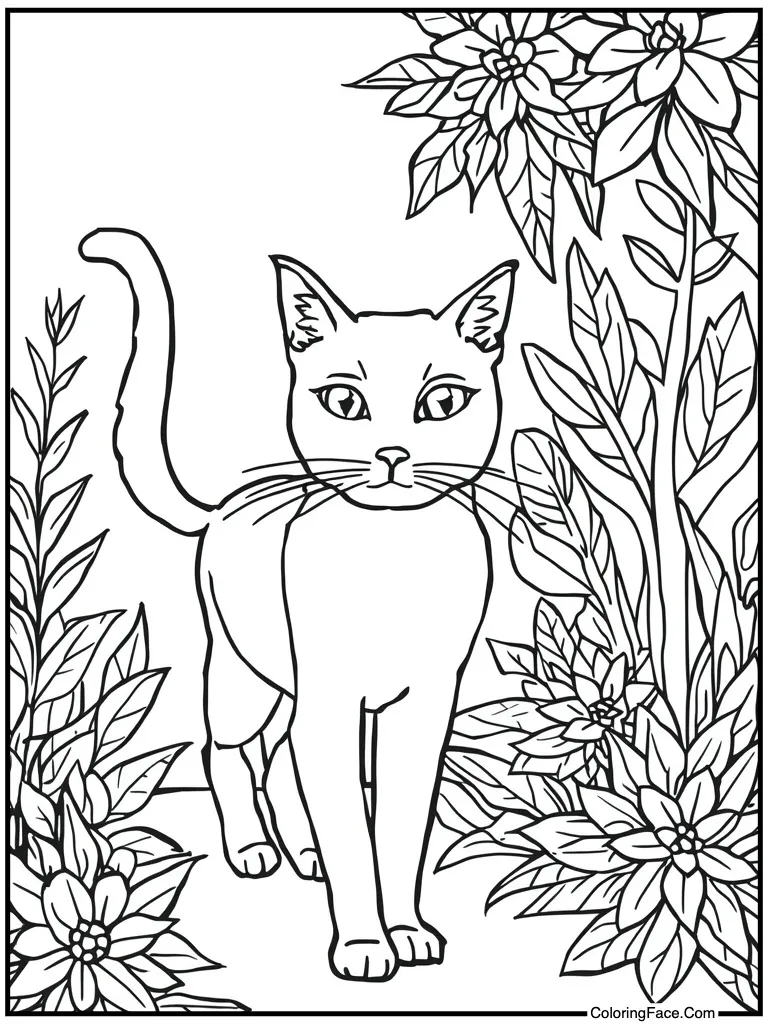 Black cat walking night