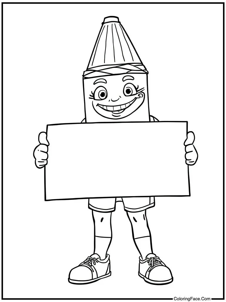 Mascot holding big sign