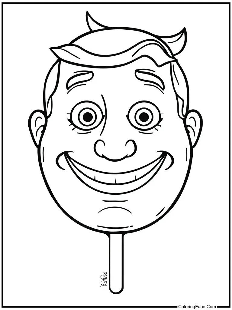Funny face on stick