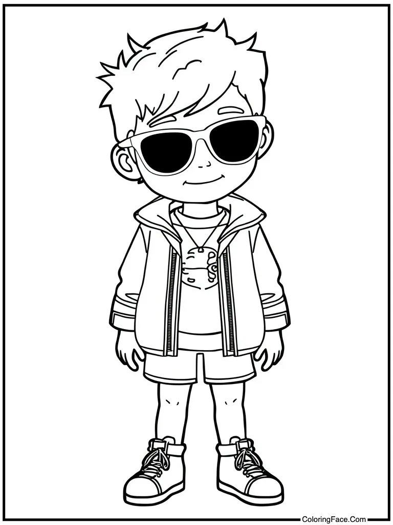 Character wearing cool shades