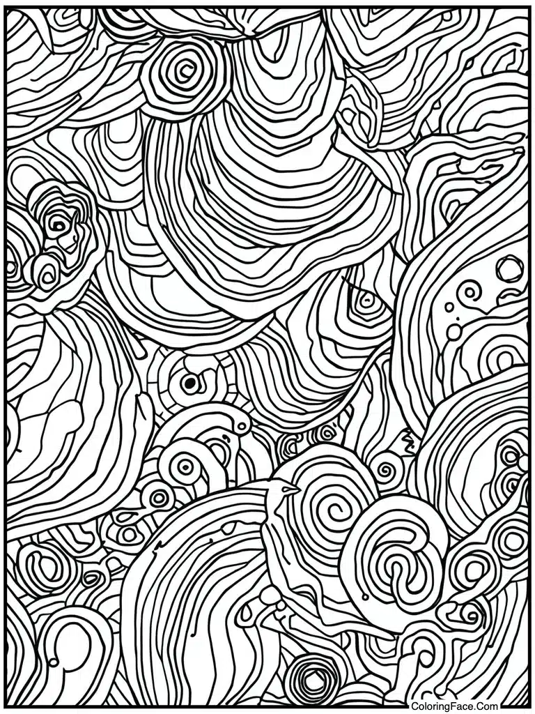 Swirling rainbow color pattern