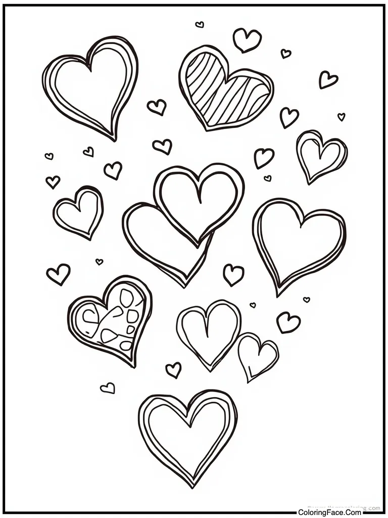 Hearts floating in air