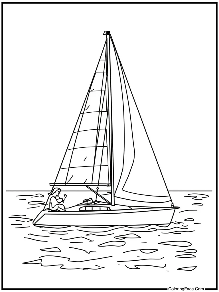 Sailboat on blue water