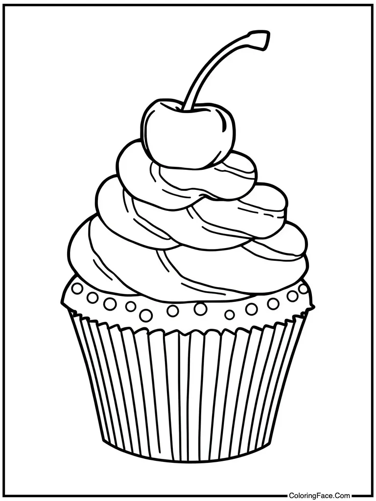 Cupcake with cherry top