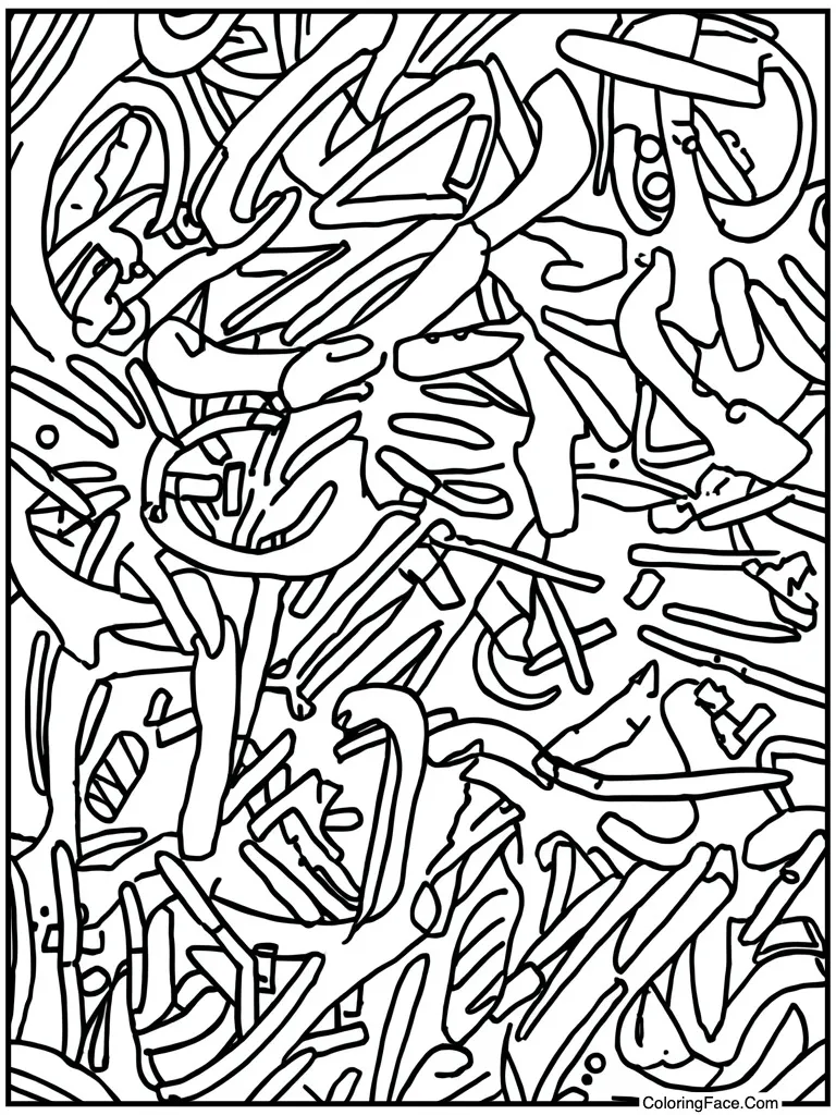 Messy scribble lines art