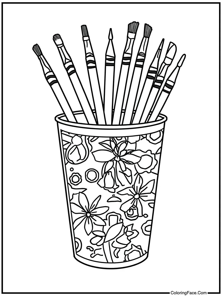 Water cup for brushes