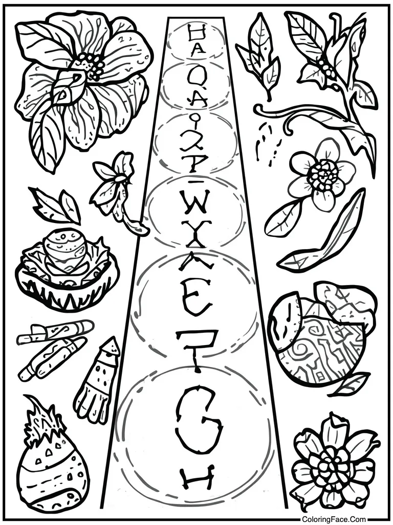 Sidewalk chalk hopscotch game