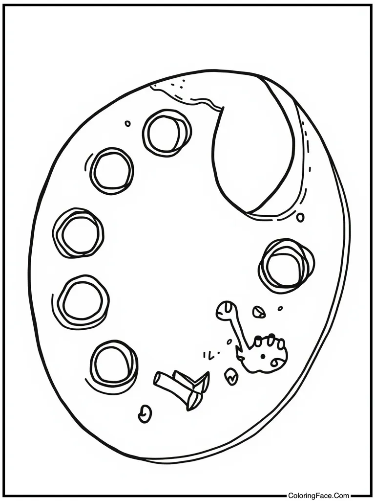 Mixing paint on palette