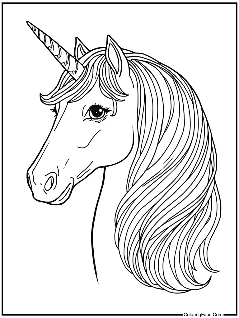 Unicorn with rainbow mane