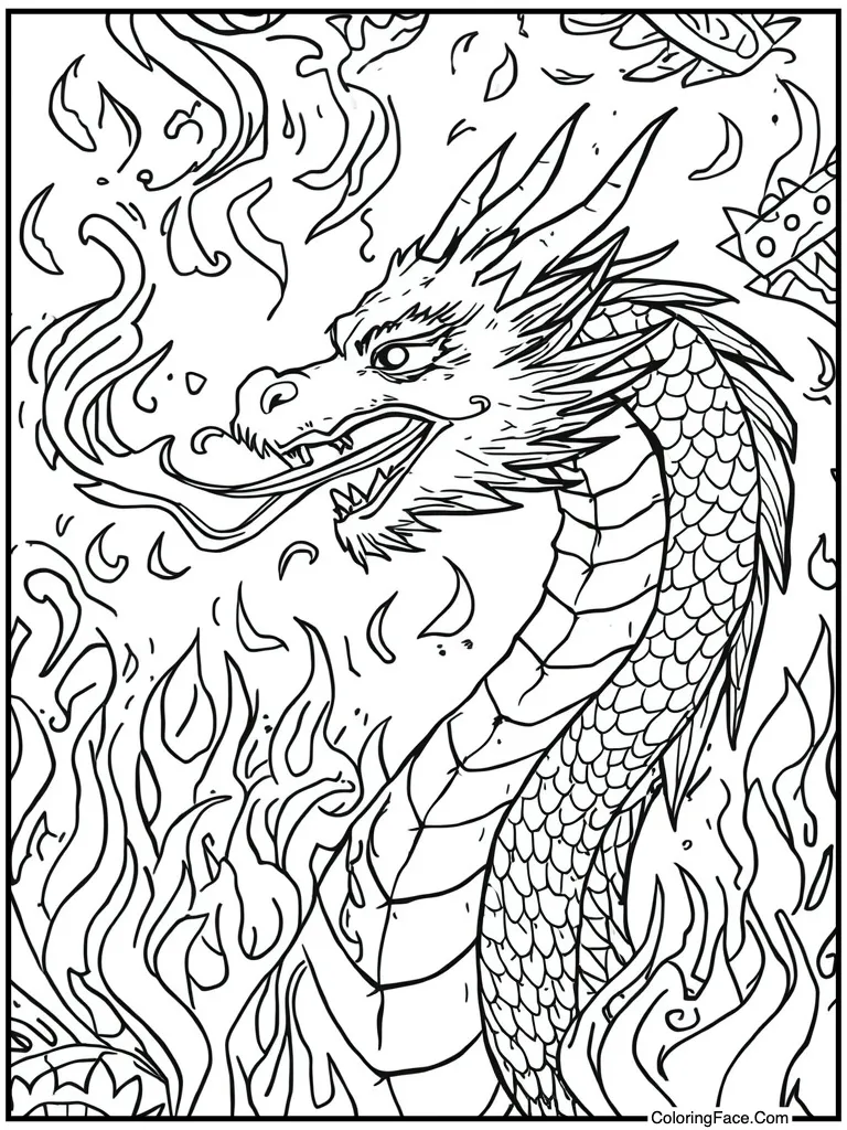 Dragon breathing fire art