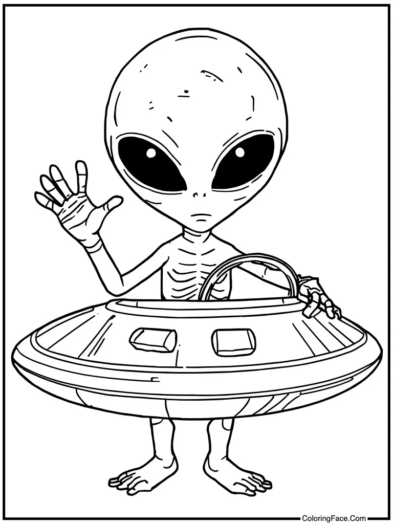 Alien waving from ship