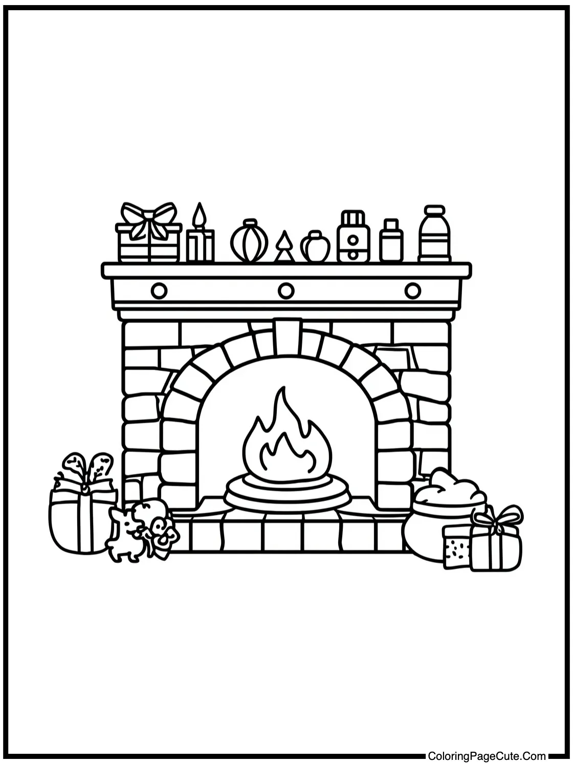 cozy fireplace scene