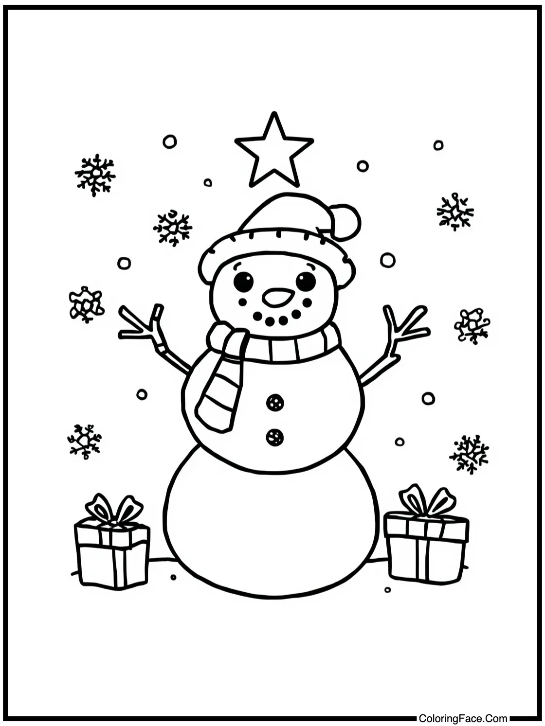snowman decorating tree