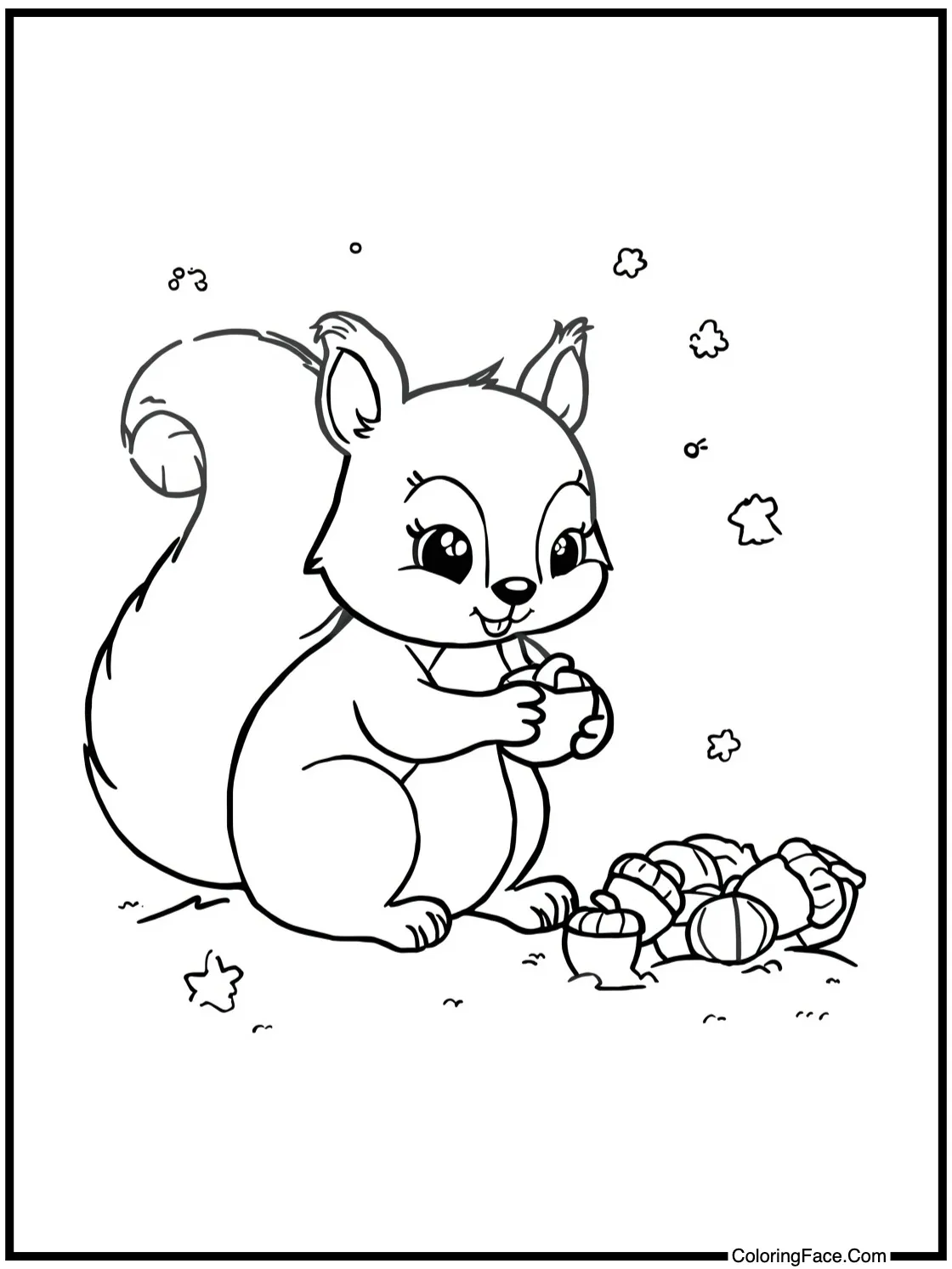 squirrel collecting nuts