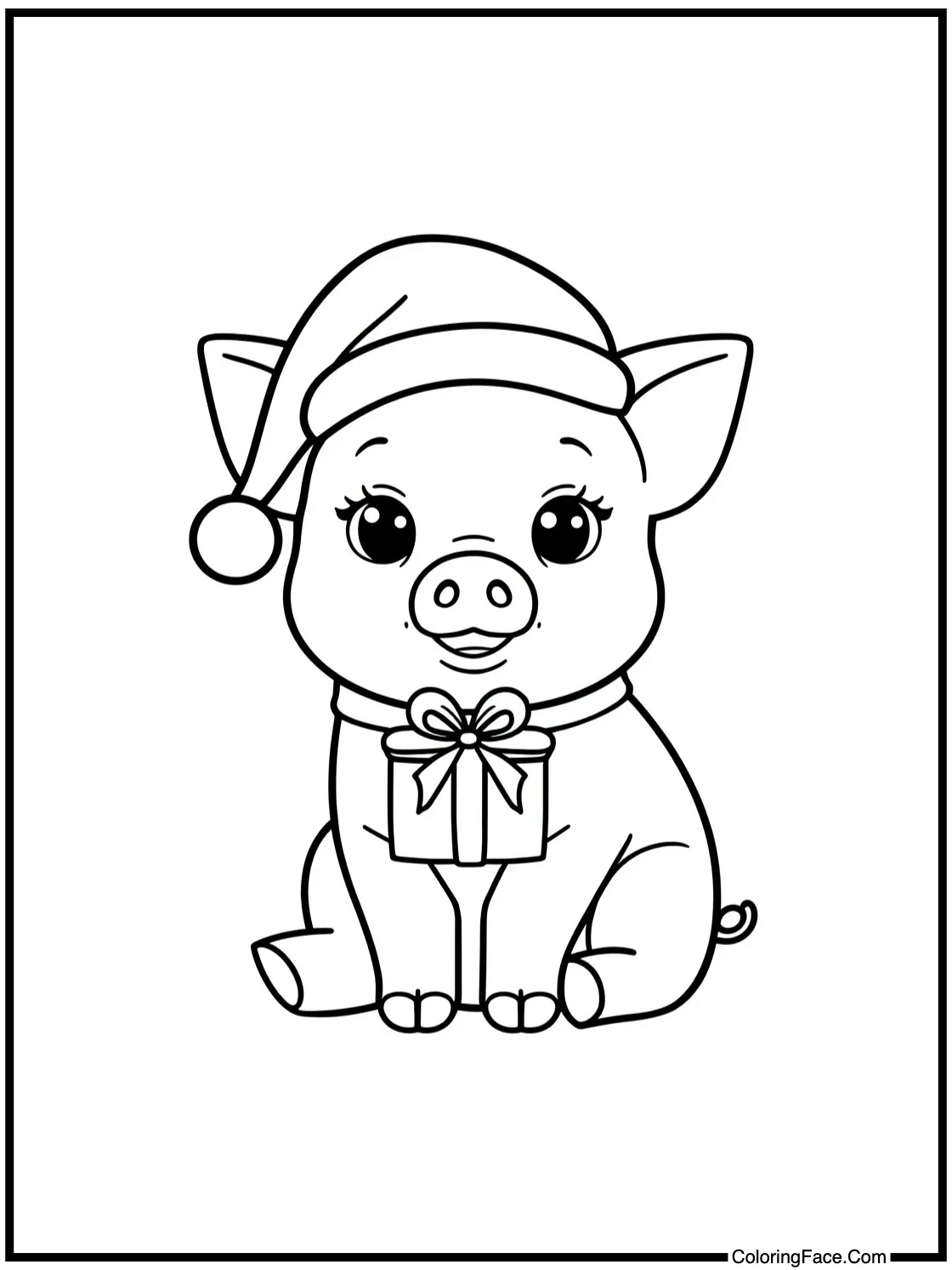 piglet with present