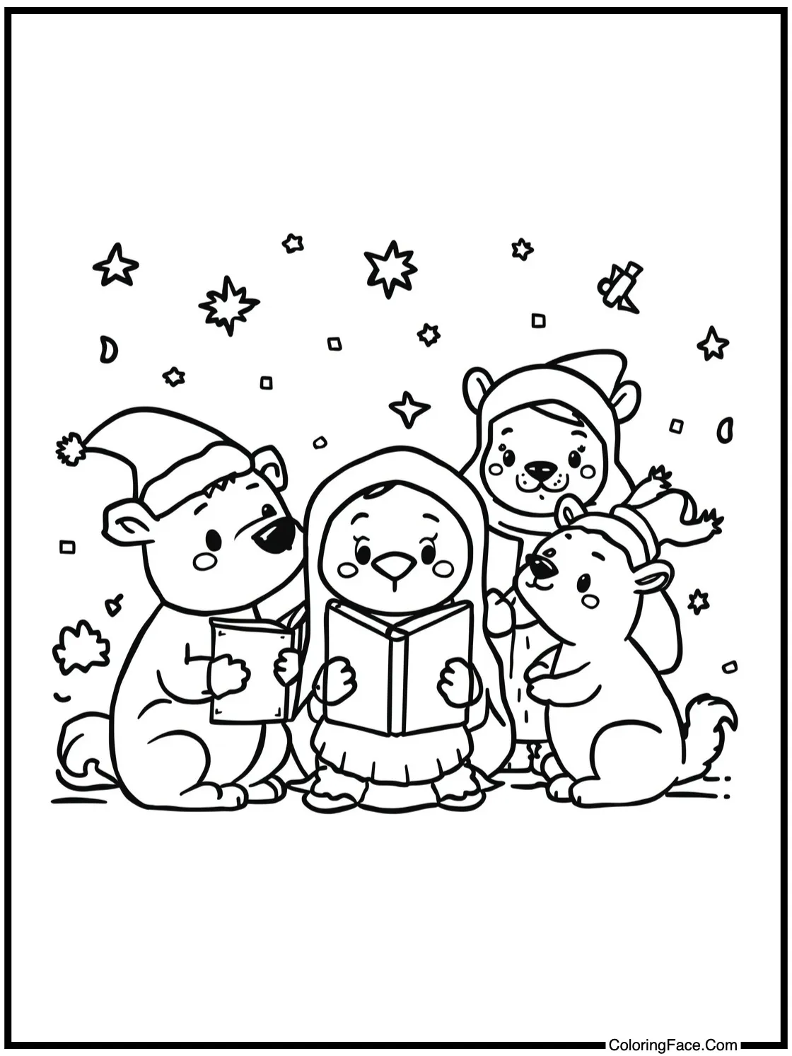 caroling animals singing