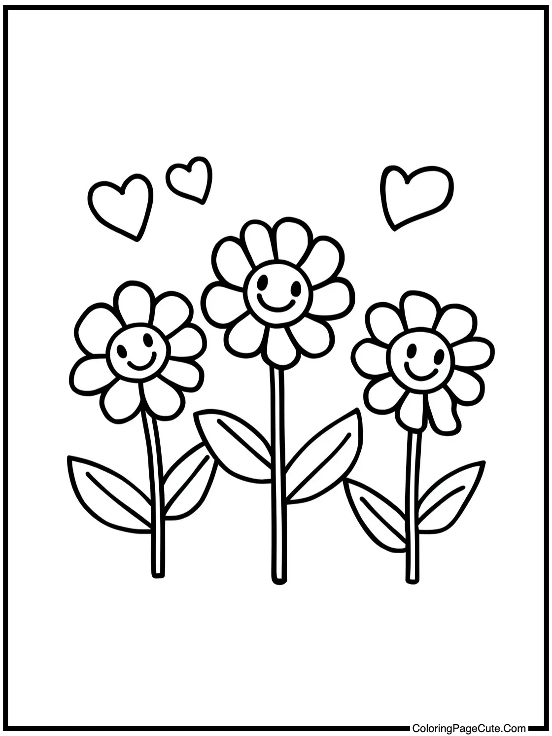 with smiling flowers