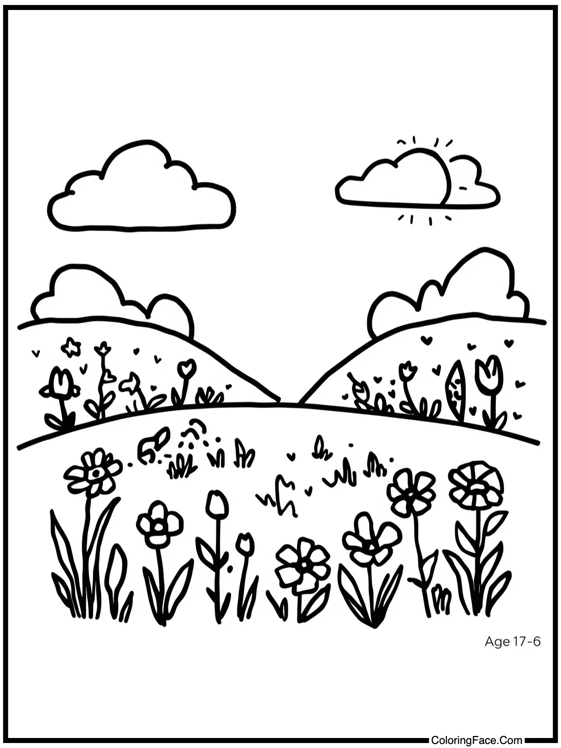 showing a peaceful meadow.