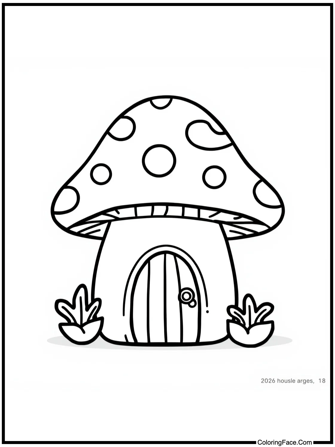 with a cute mushroom house.