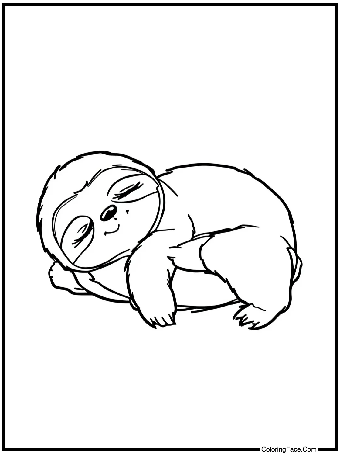 of a sleepy sloth.
