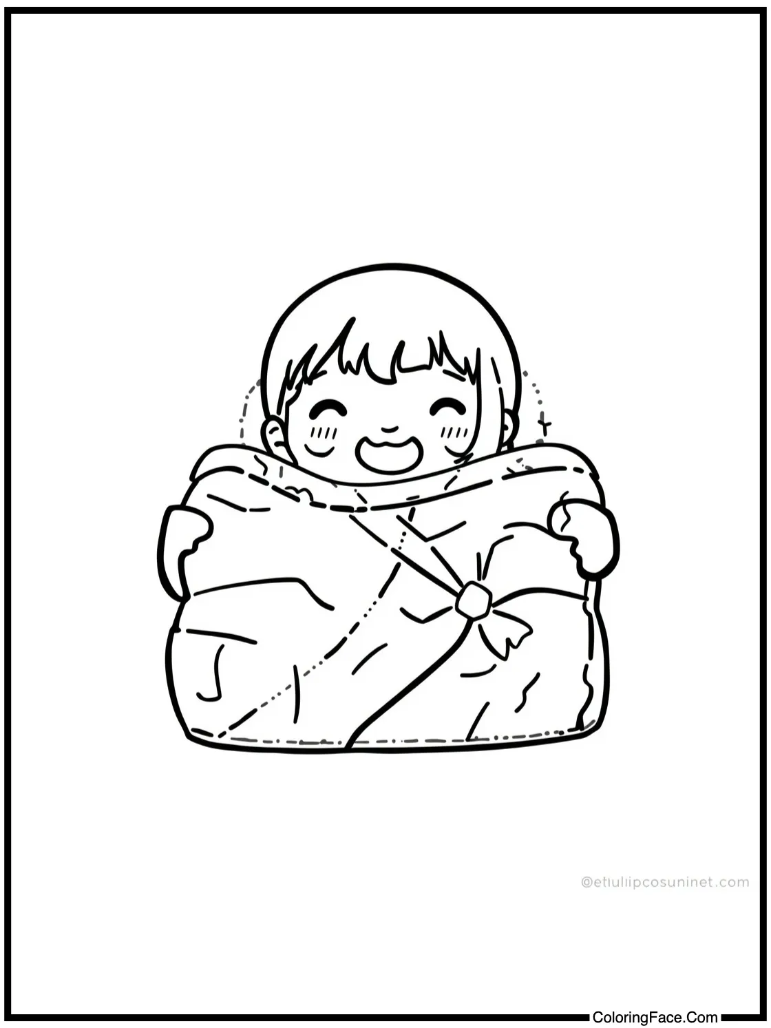 with a basket of yarn.