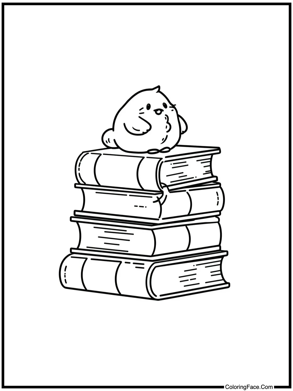 showing a stack of books.
