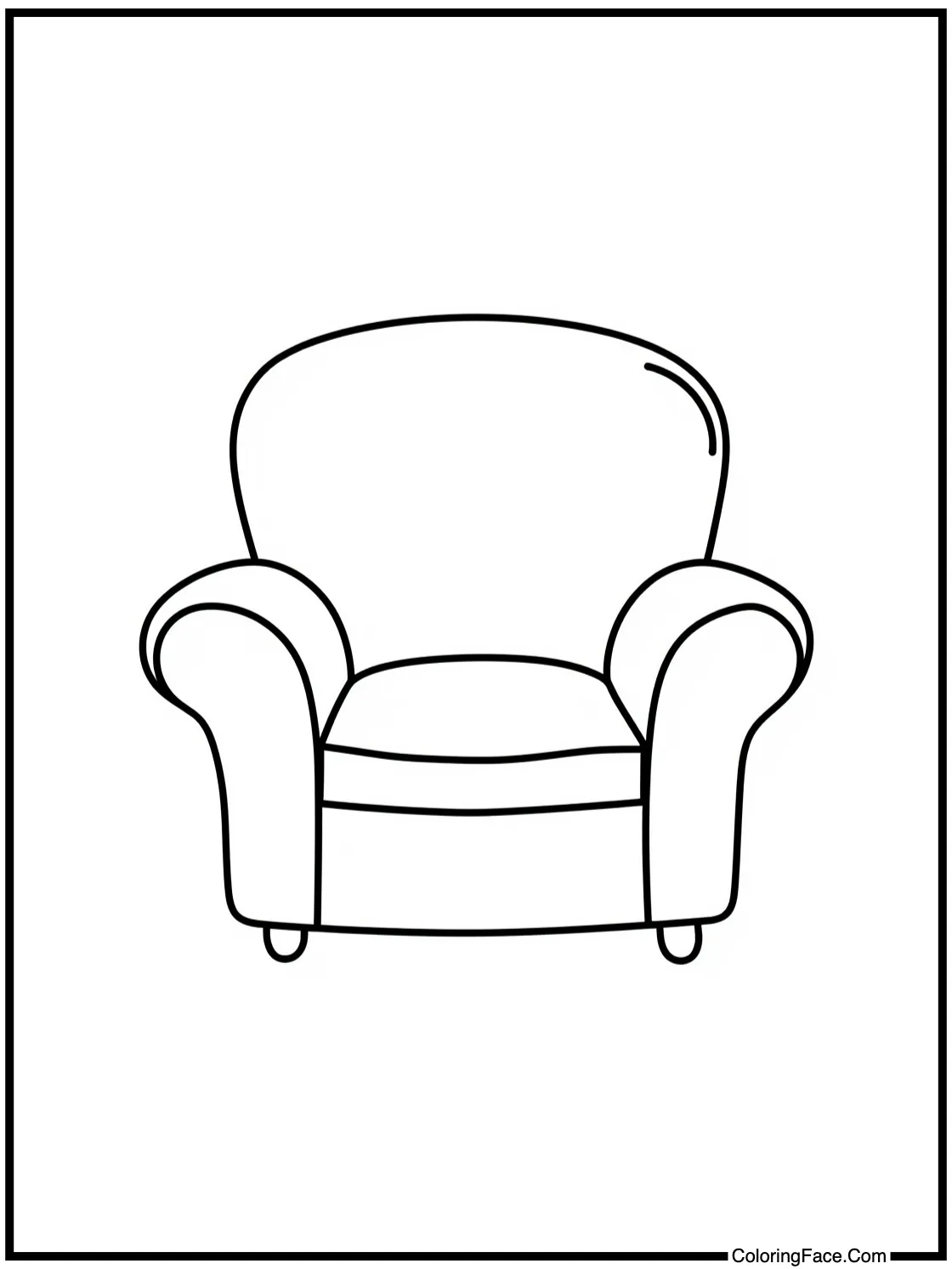 with a cozy armchair.