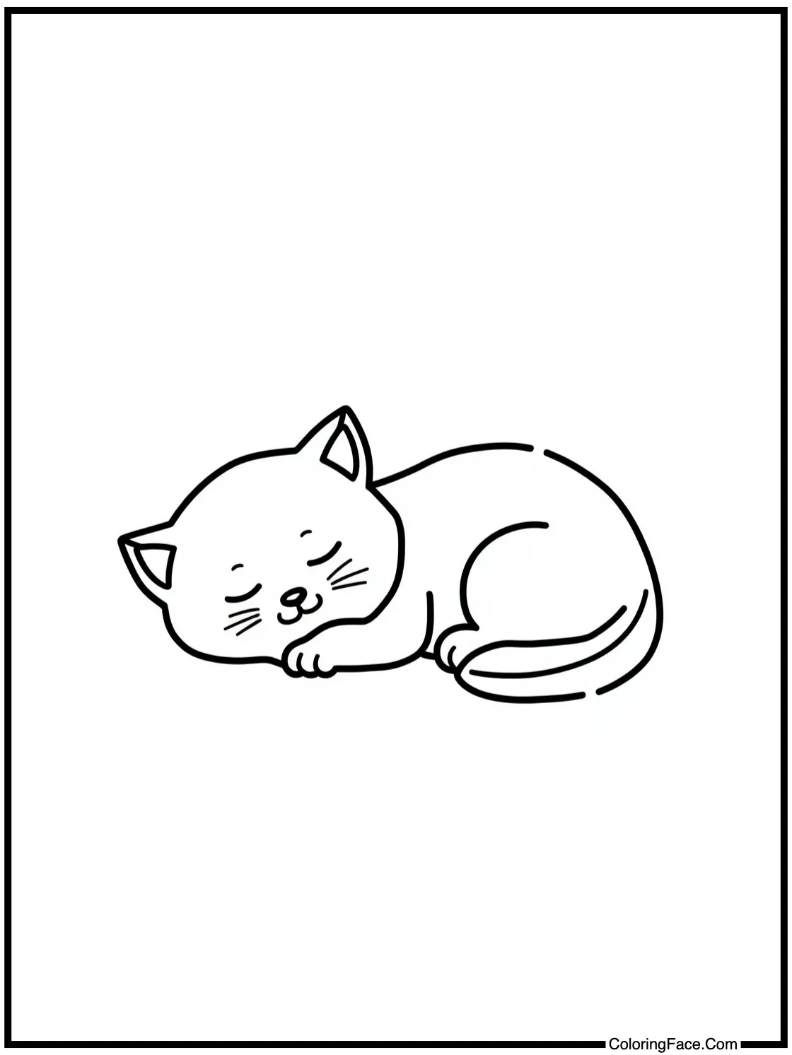 with a sleeping kitten.