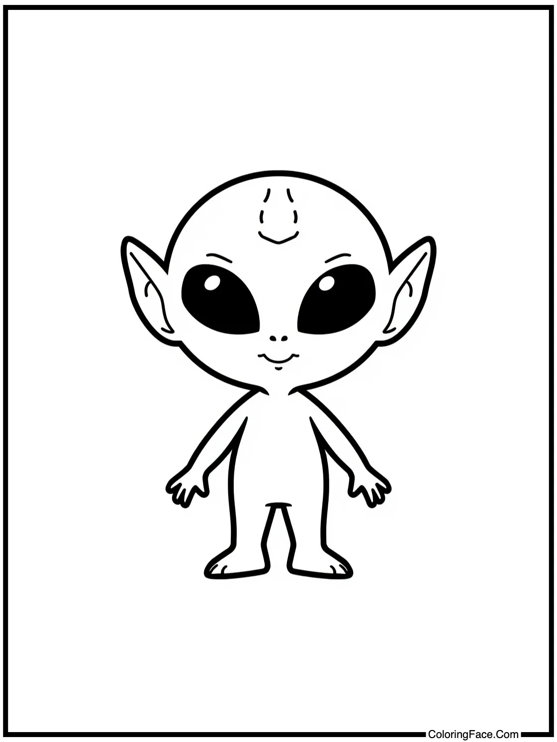 showing a happy alien.