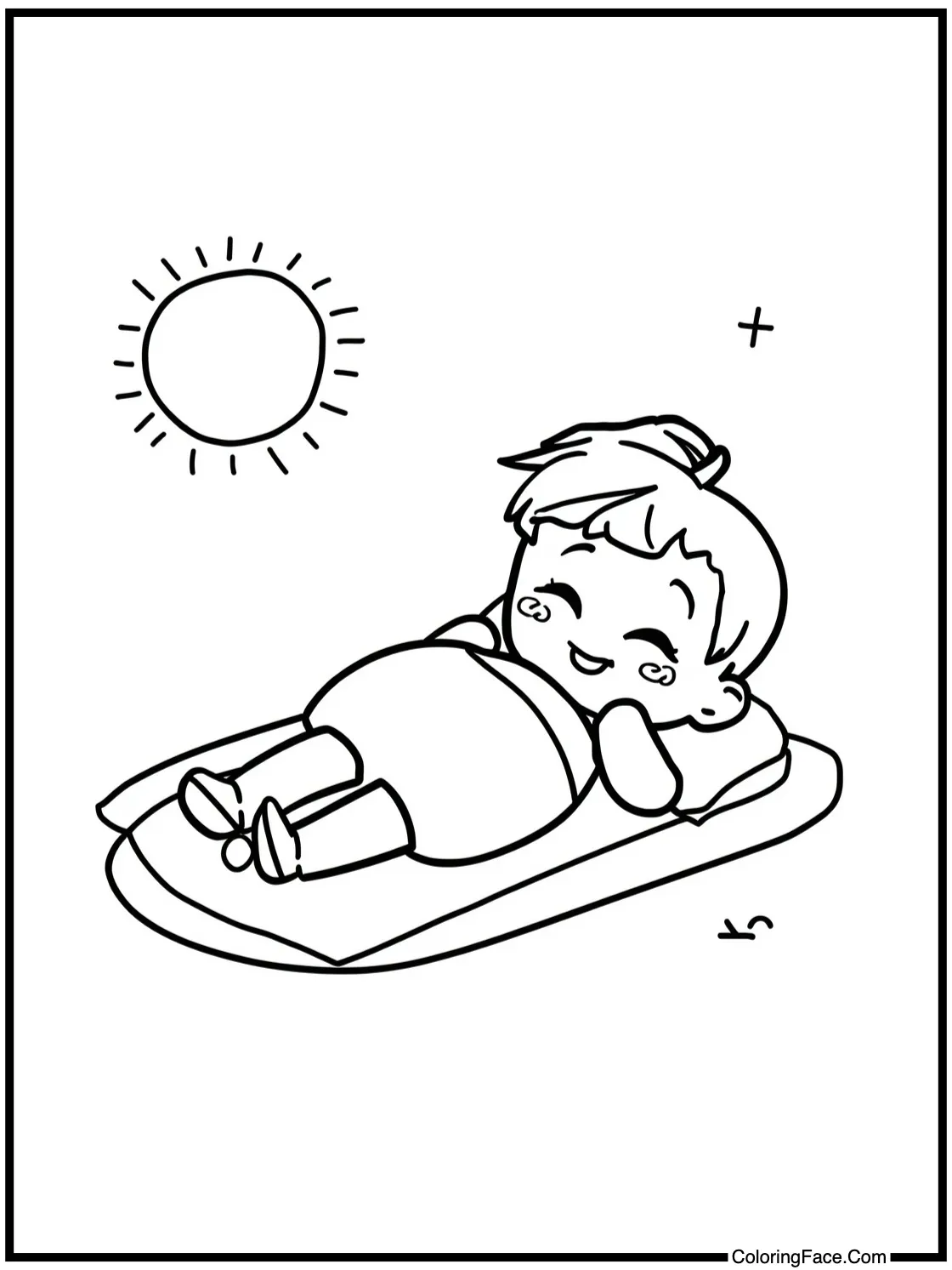 with a sandcastle scene.