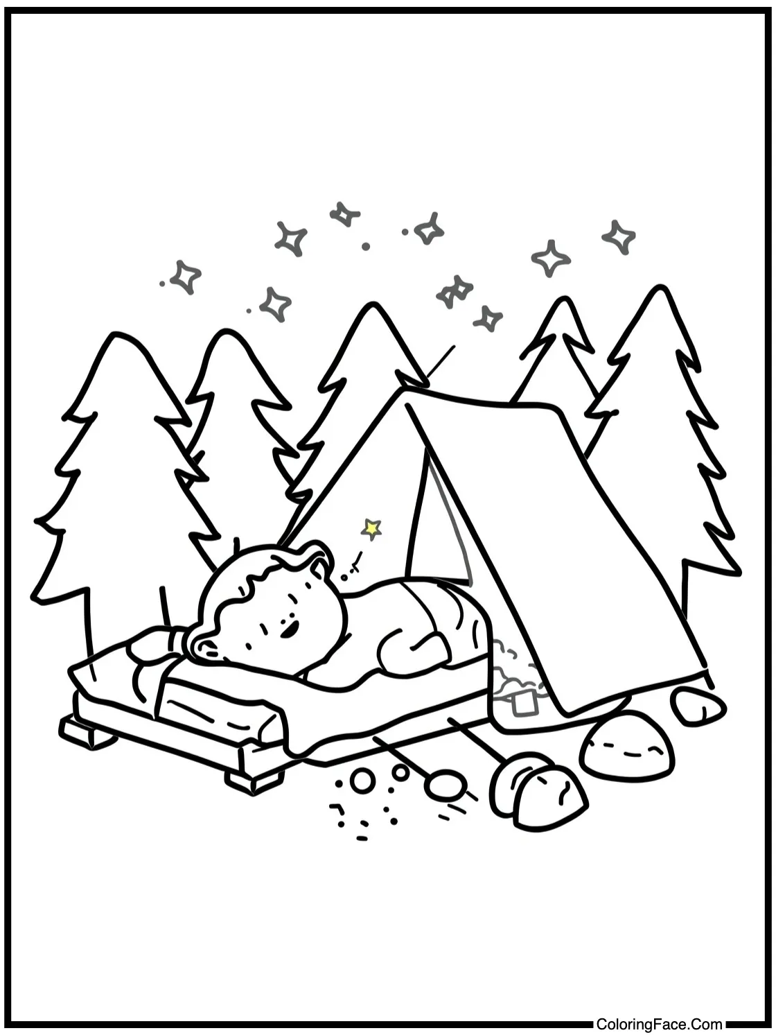 showing a warm campfire.