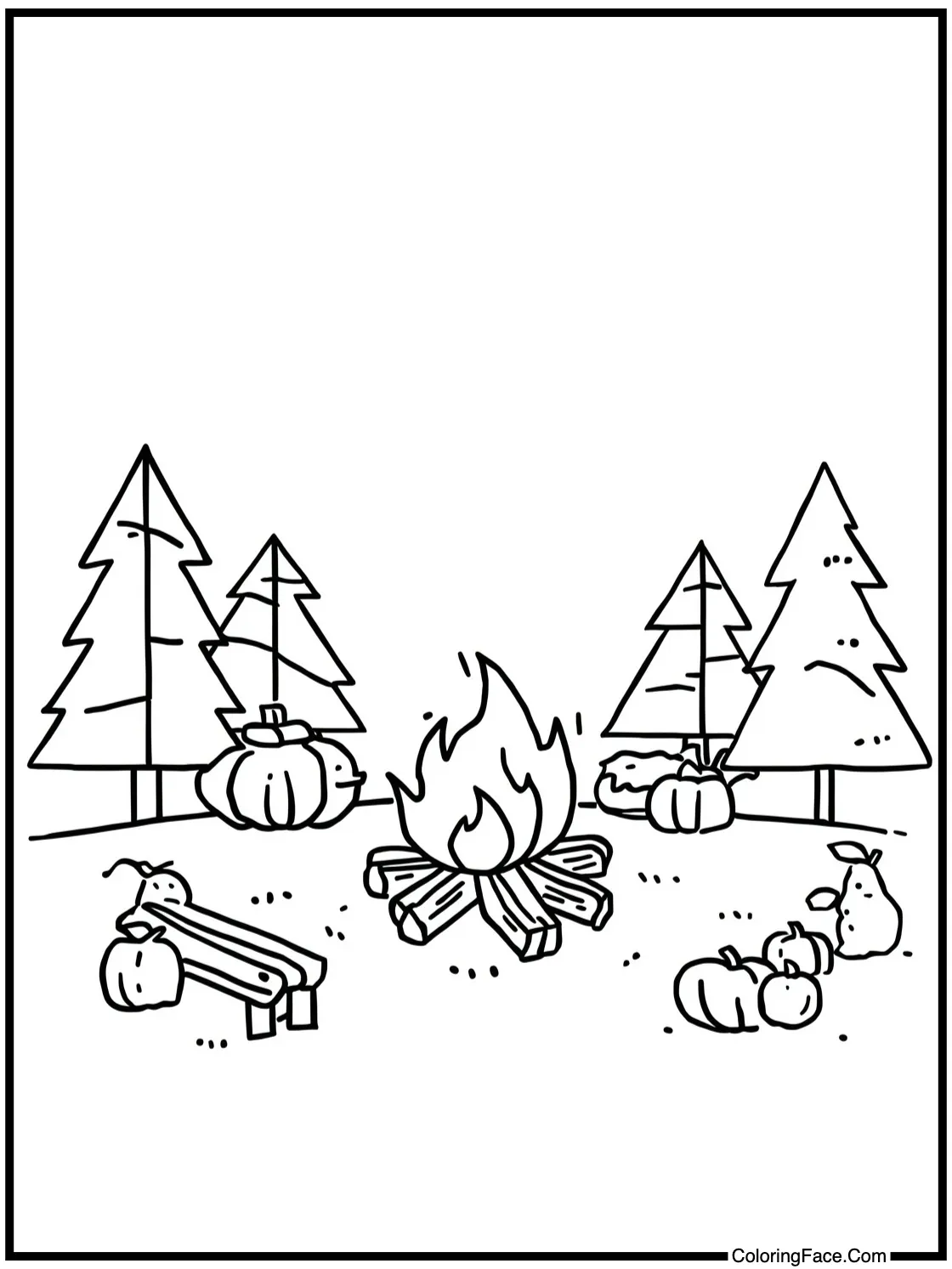 cozy campfire scene