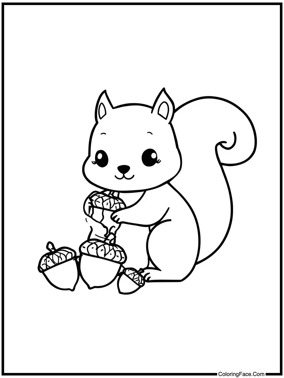 squirrel gathering acorns