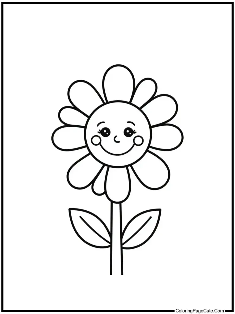 Cute Flower Coloring Pages