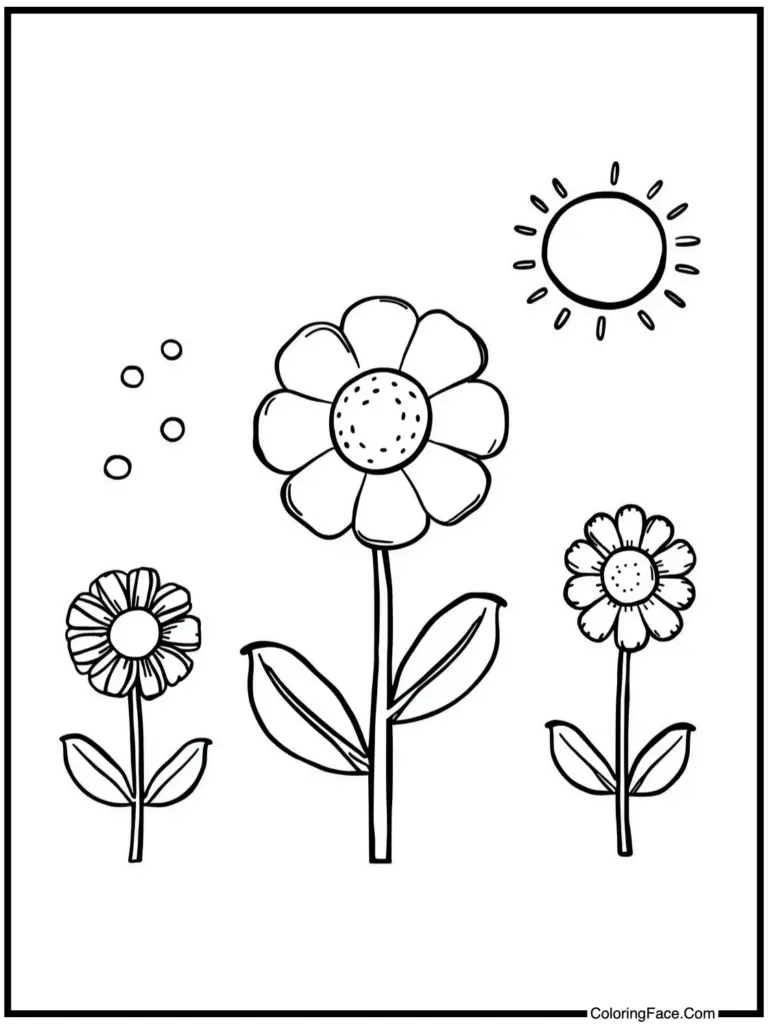 Cute Flower Coloring Pages