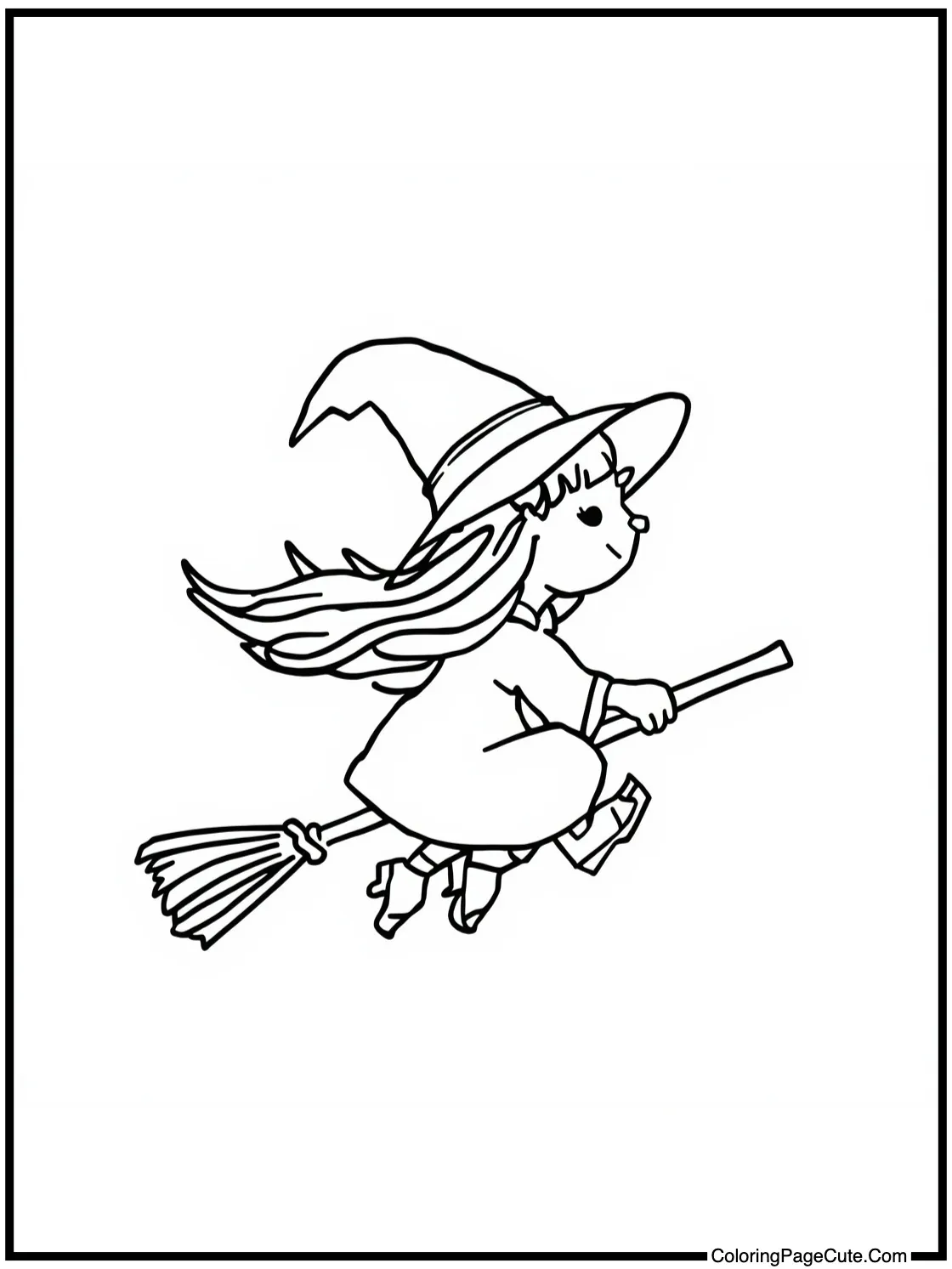 witch flying gracefully