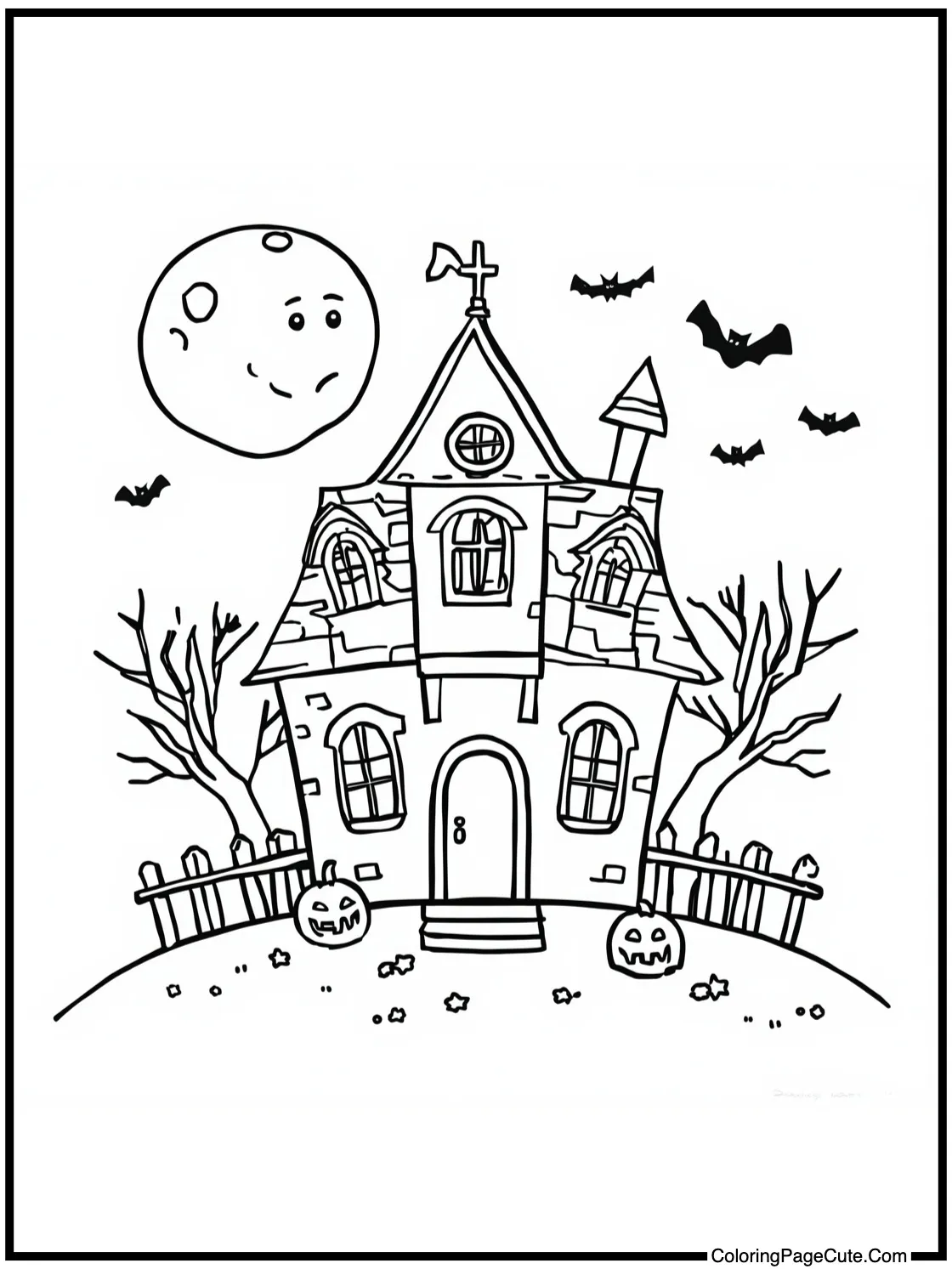 moonlit haunted house