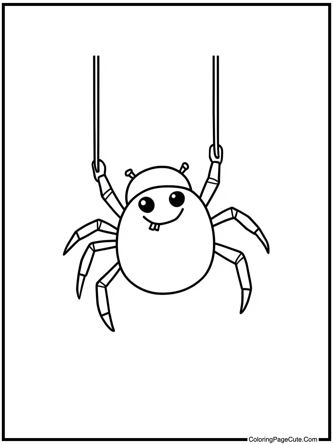 spider swinging happily